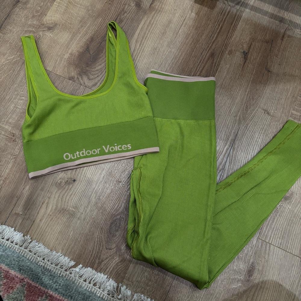 Outdoor Voices Green Activewear Set